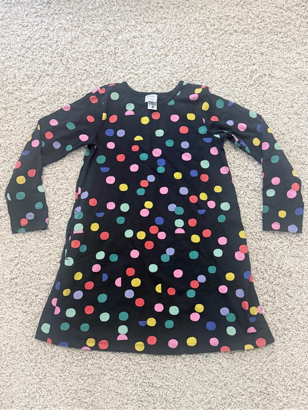 Hanna Andersson Black Polka Dot Long-Sleeve Skater Dress - Multicolor Dots